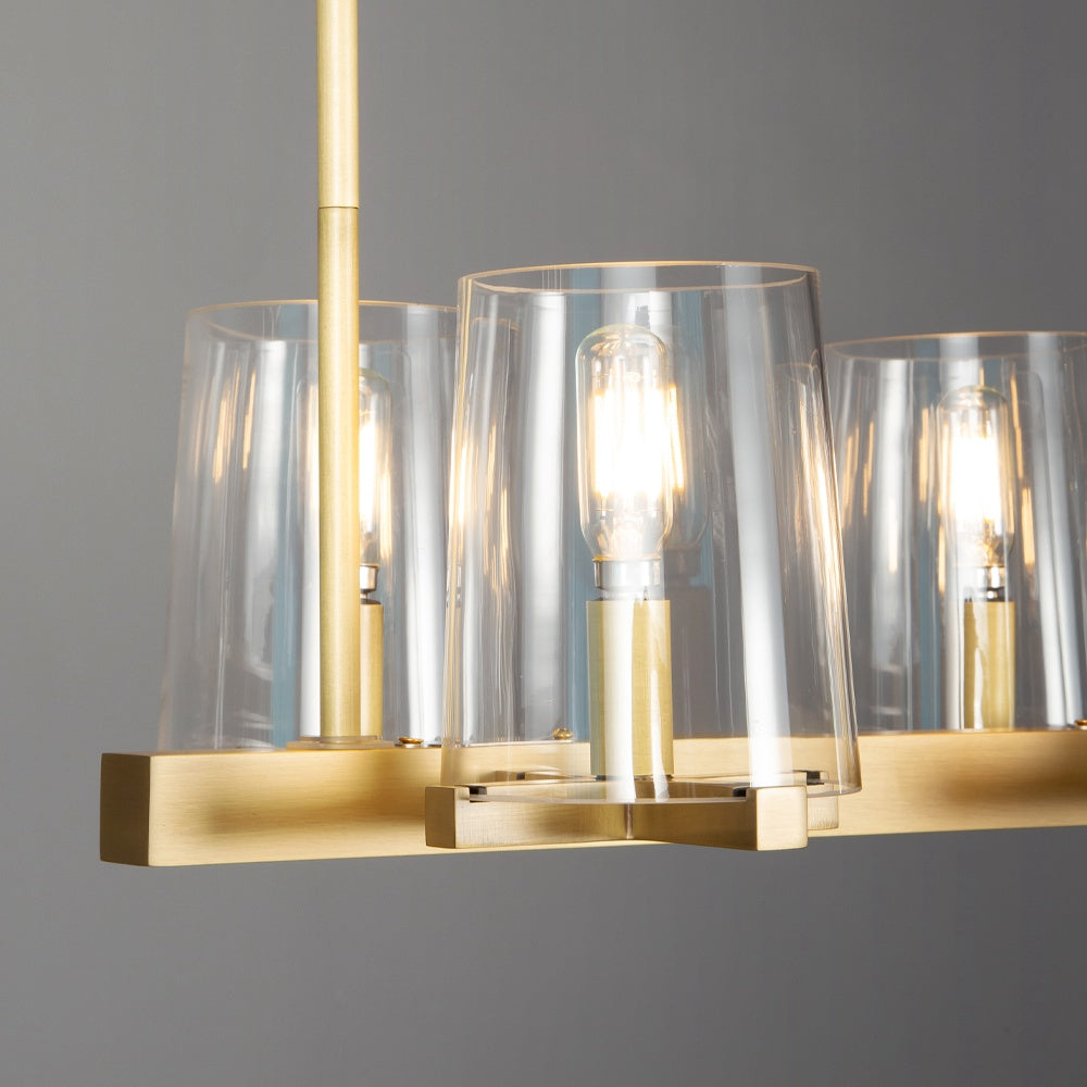 Pauillac Island Linear Chandelier Clear Glass 49"/60"
