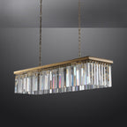 1920s Odeon Crystal Island Single-Tier Linear Chandelier 39"/49"/59"