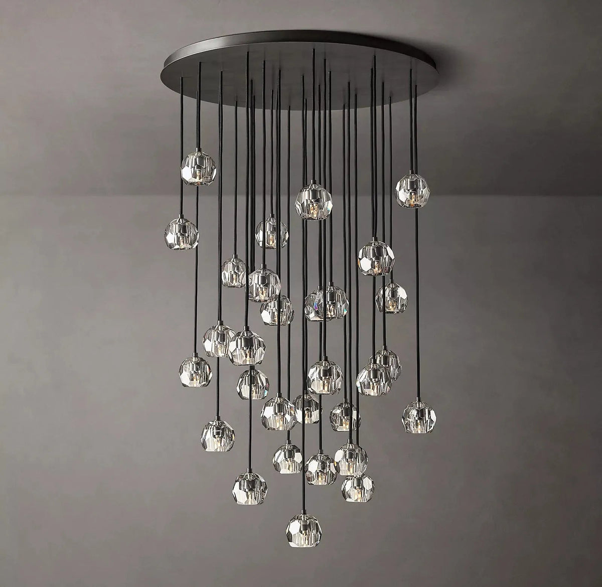Boule De Cristal Clear  Crystal Cluster Chandelier 40"