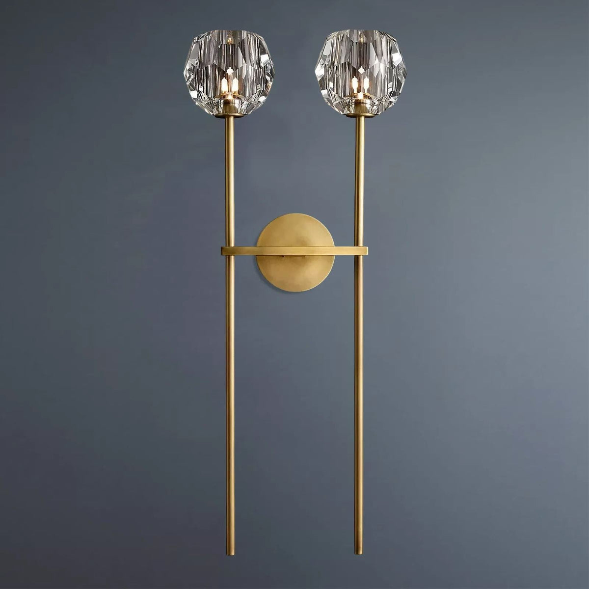 Boule De Cristal Clear/Smoke Double Wall Sconce H9"/28"