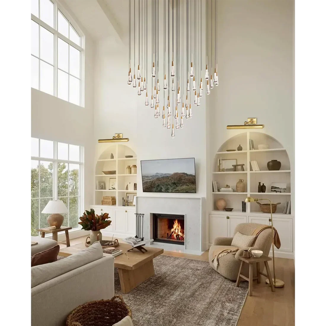 Solitaire Round Crystal Chandelier 17"/24"/36"/58"