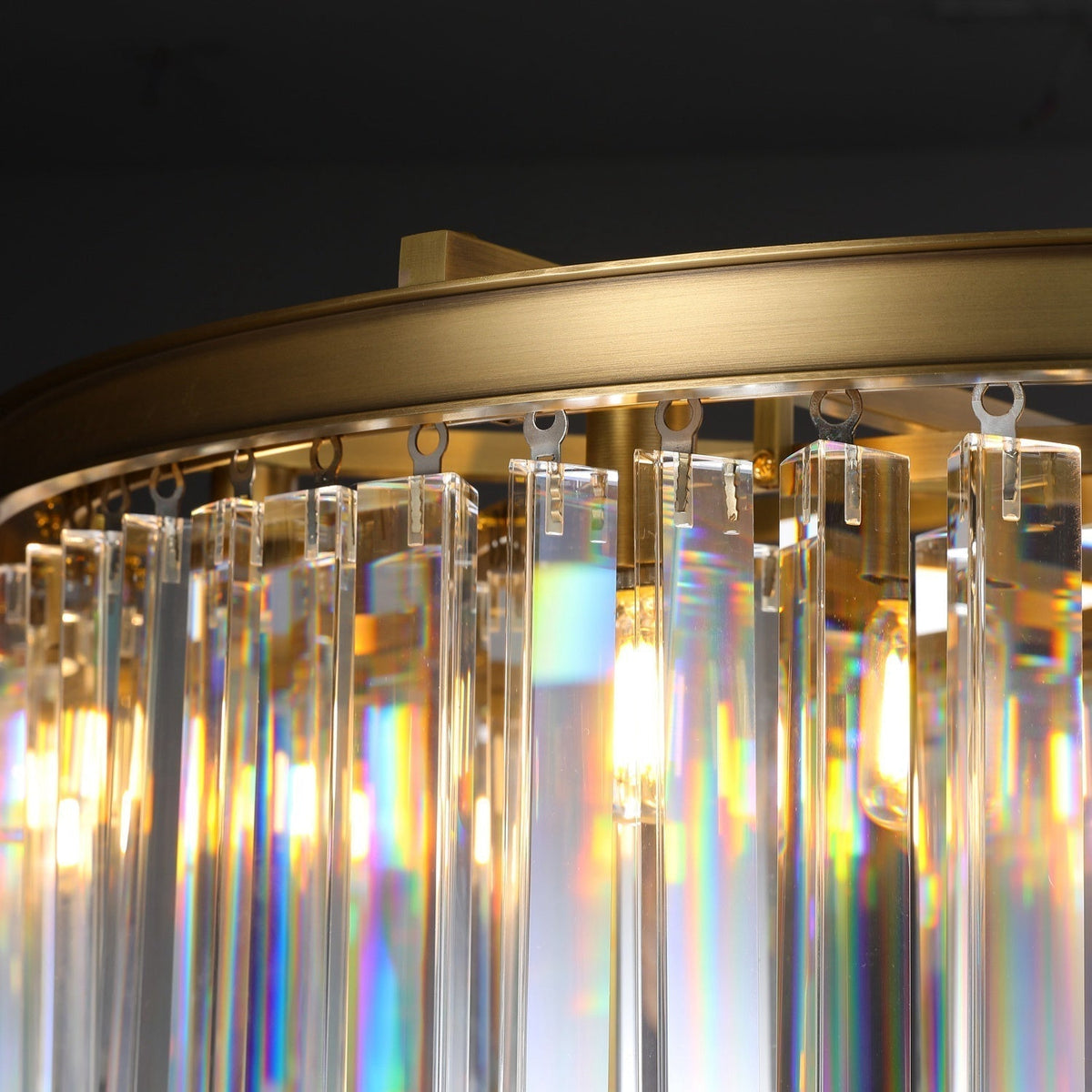 1920s Odeon Crystal Round Chandelier 32"/43"