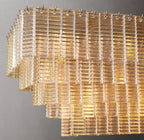 Sirene Clear/Smoke Glass Rectangular Chandelier 77"