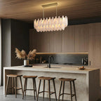 Modern Alabaster Rectangle Chandelier