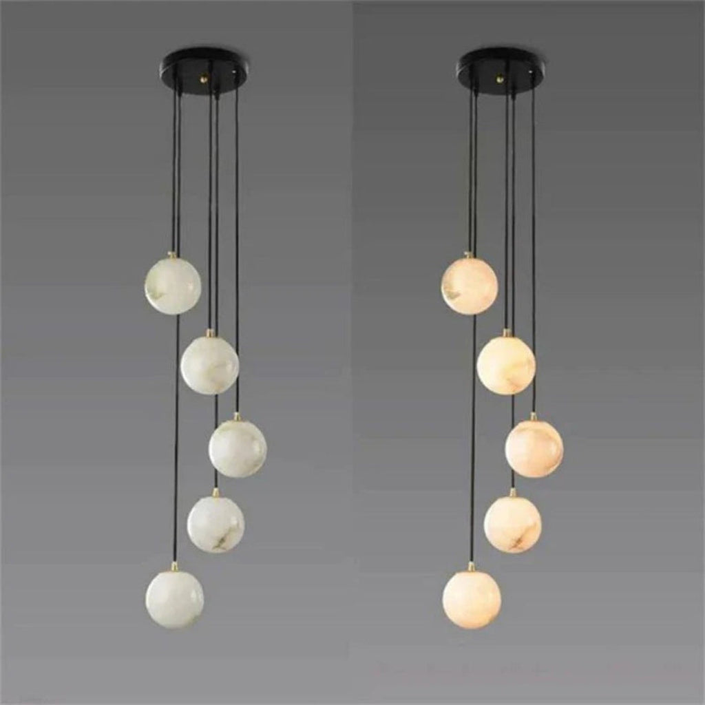 Modern Alabaster Global Staircase Chandelier