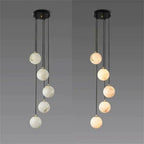 Modern Alabaster Global Staircase Chandelier
