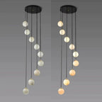 Modern Alabaster Global Staircase Chandelier