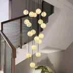 Modern Alabaster Global Staircase Chandelier