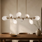 Leafloor Modern Linear Chandelier in a warm dining interior