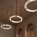 Modern Halo Ring Alabaster Chandelier