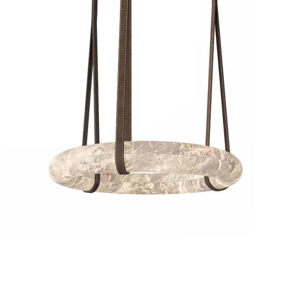 Modern Halo Ring Alabaster Chandelier