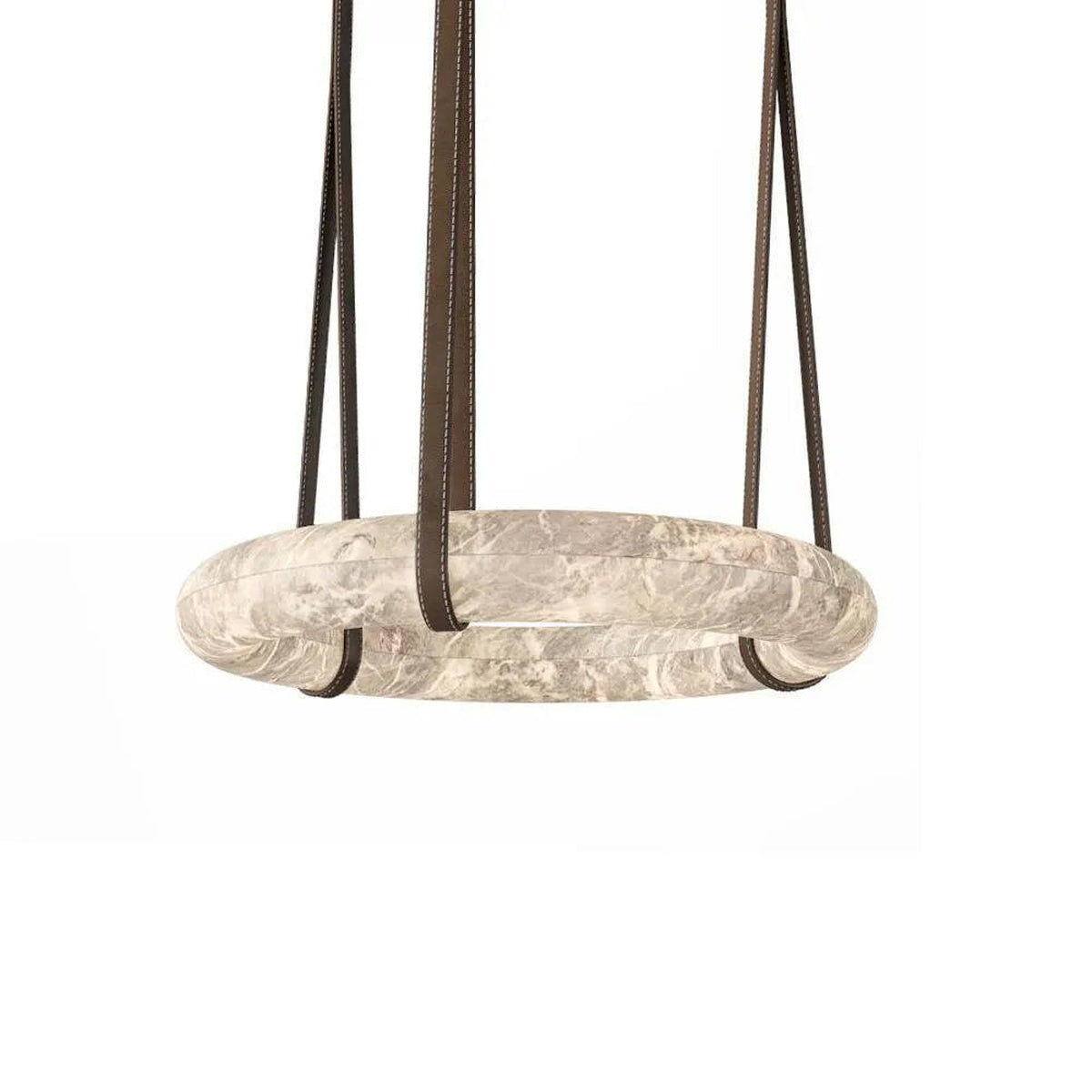 Modern Halo Ring Alabaster Chandelier