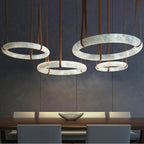 Modern Halo Ring Alabaster Chandelier