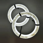 Modern Halo Ring Alabaster Chandelier