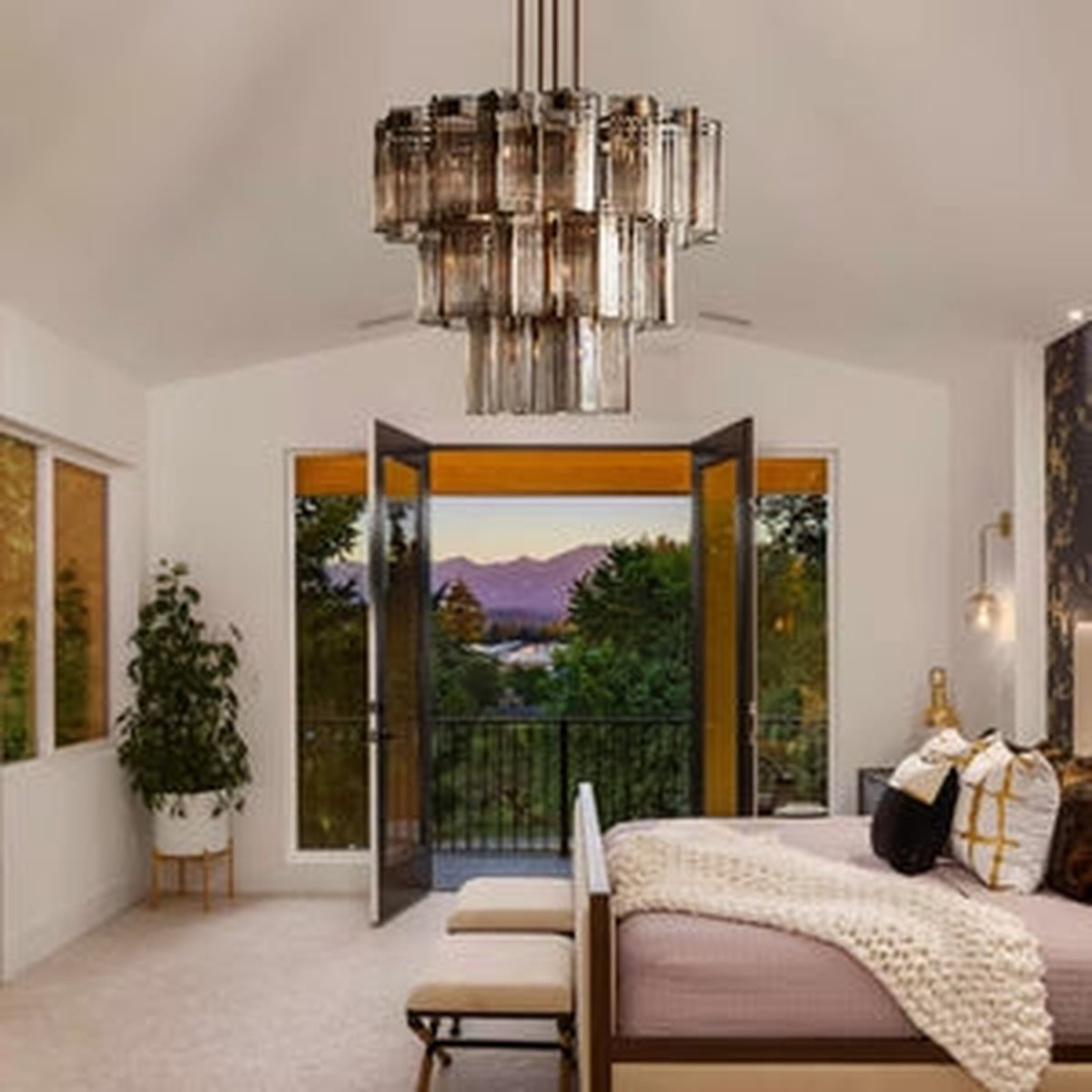 Delsa Modern Somke Round Chandelier 48"