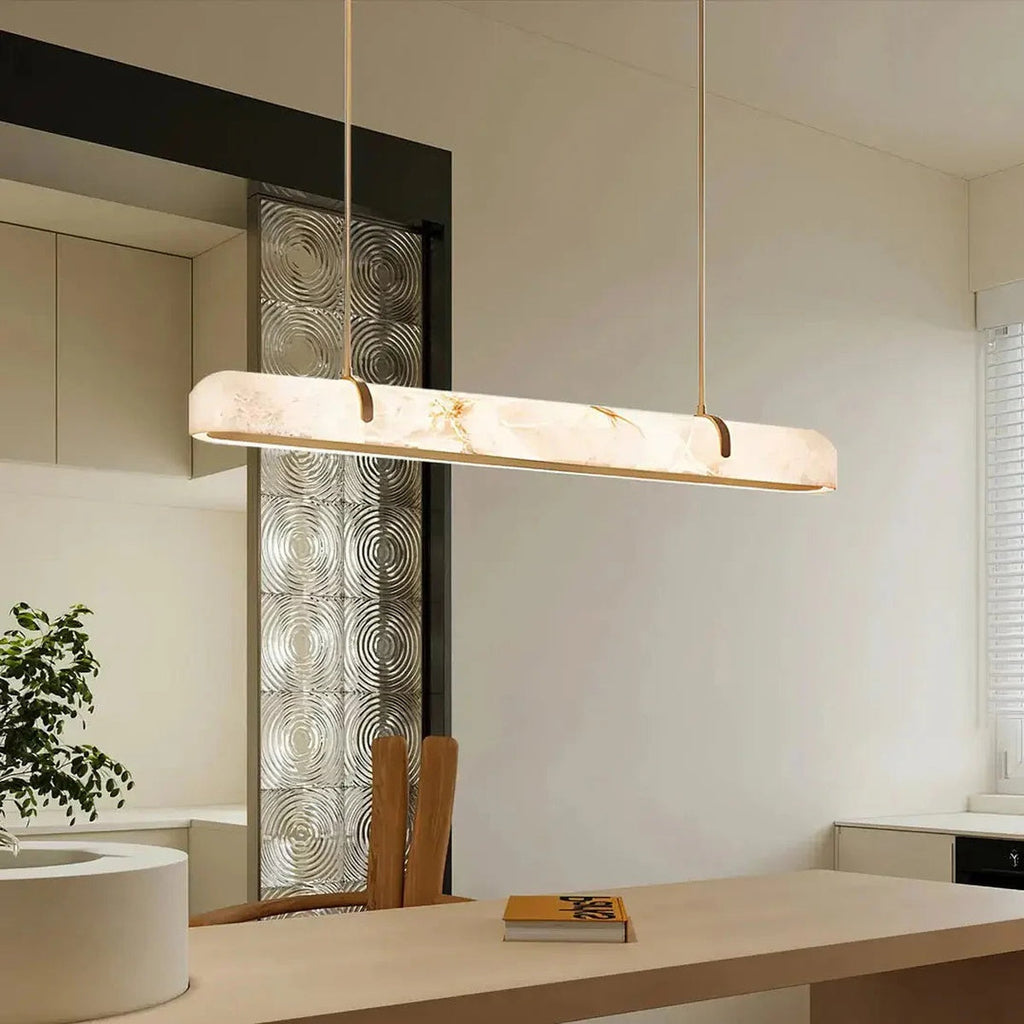 Modern Lamps Linear Alabaster Chandelier
