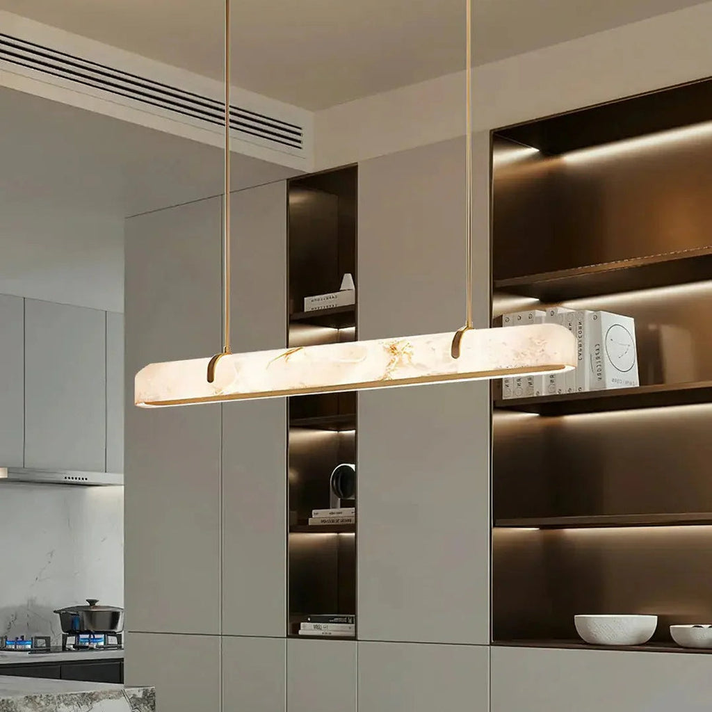 Modern Lamps Linear Alabaster Chandelier