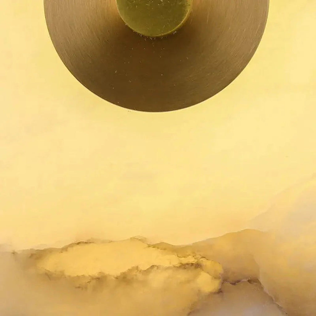Modern Alabaster Round Pendant Light
