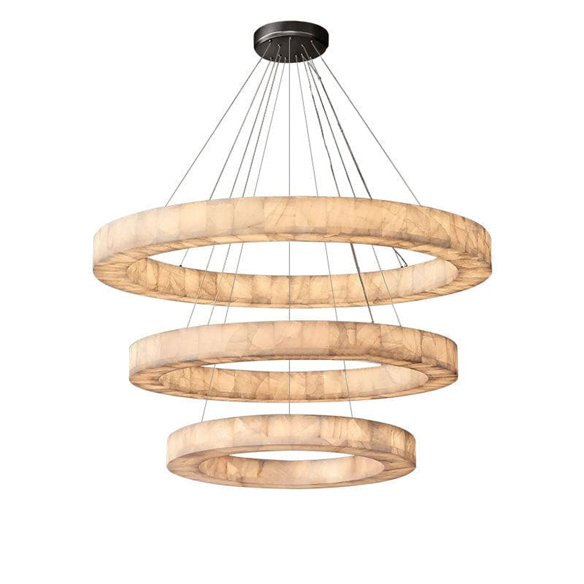 Modern 3-Tier Round AlabasterChandelier