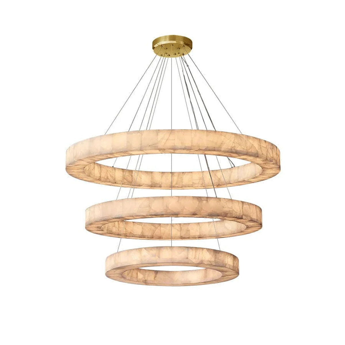 Modern 3-Tier Round AlabasterChandelier