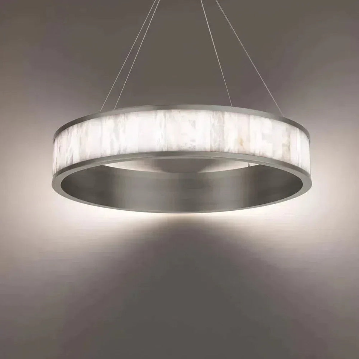 Modern Alabaster 28in LED Round Chandelier