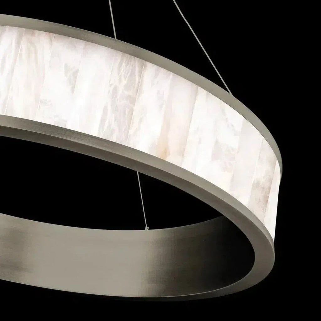Modern Alabaster 28in LED Round Chandelier