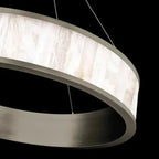Modern Alabaster 28in LED Round Chandelier