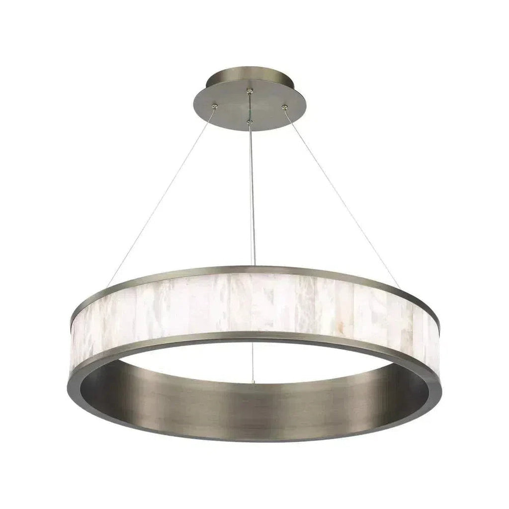 Modern Alabaster 28in LED Round Chandelier