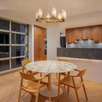 Modern Alabaster 23" 6-Light Modern Gold Chandelier
