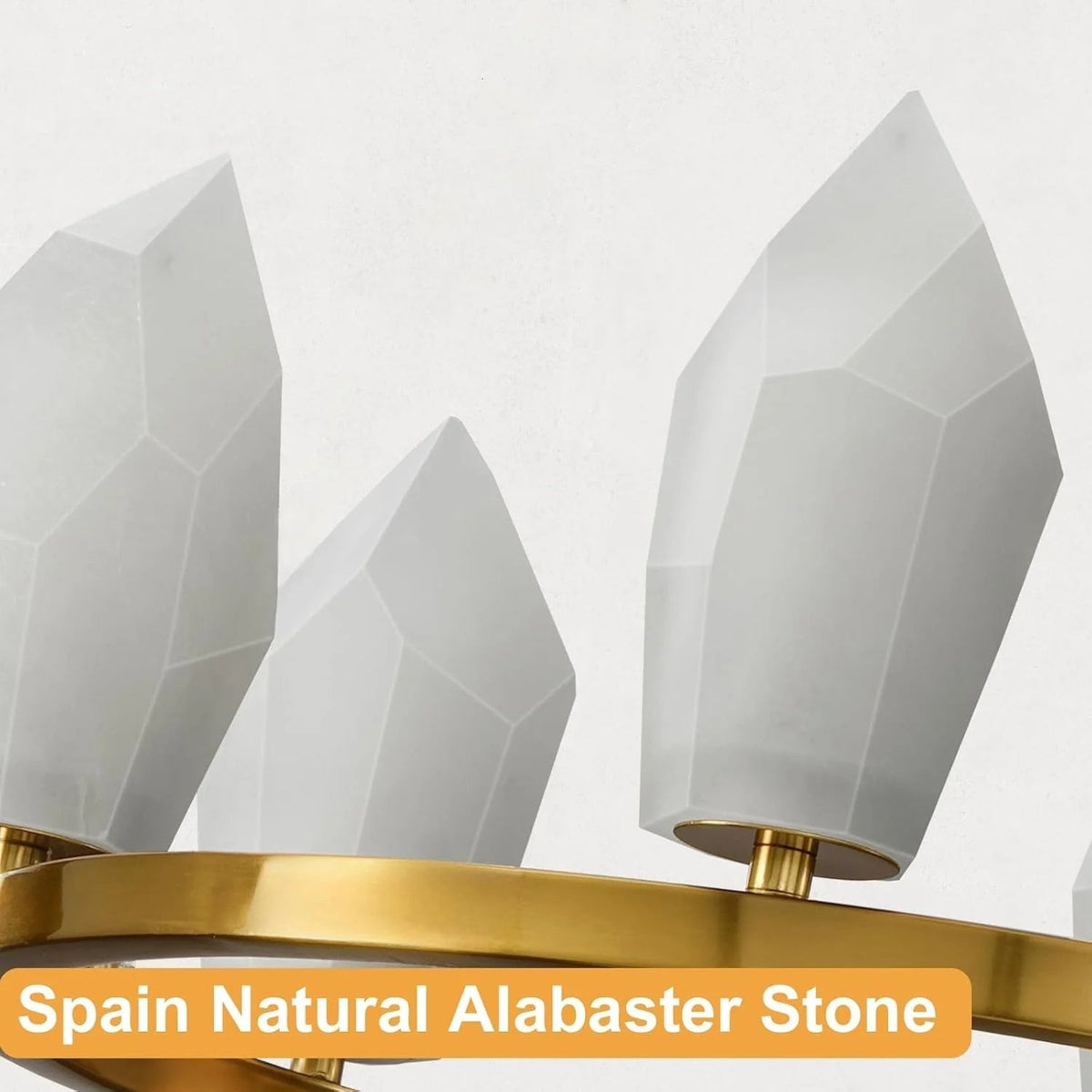 Modern Alabaster 23" 6-Light Modern Gold Chandelier