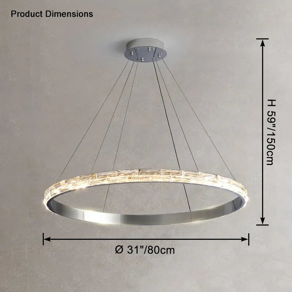 Modern Led Crystal Round Chandelier