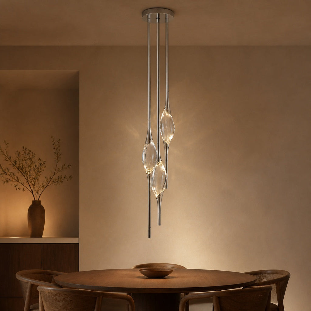 Minimalism 12 Round Chandelier in a warm dining interior