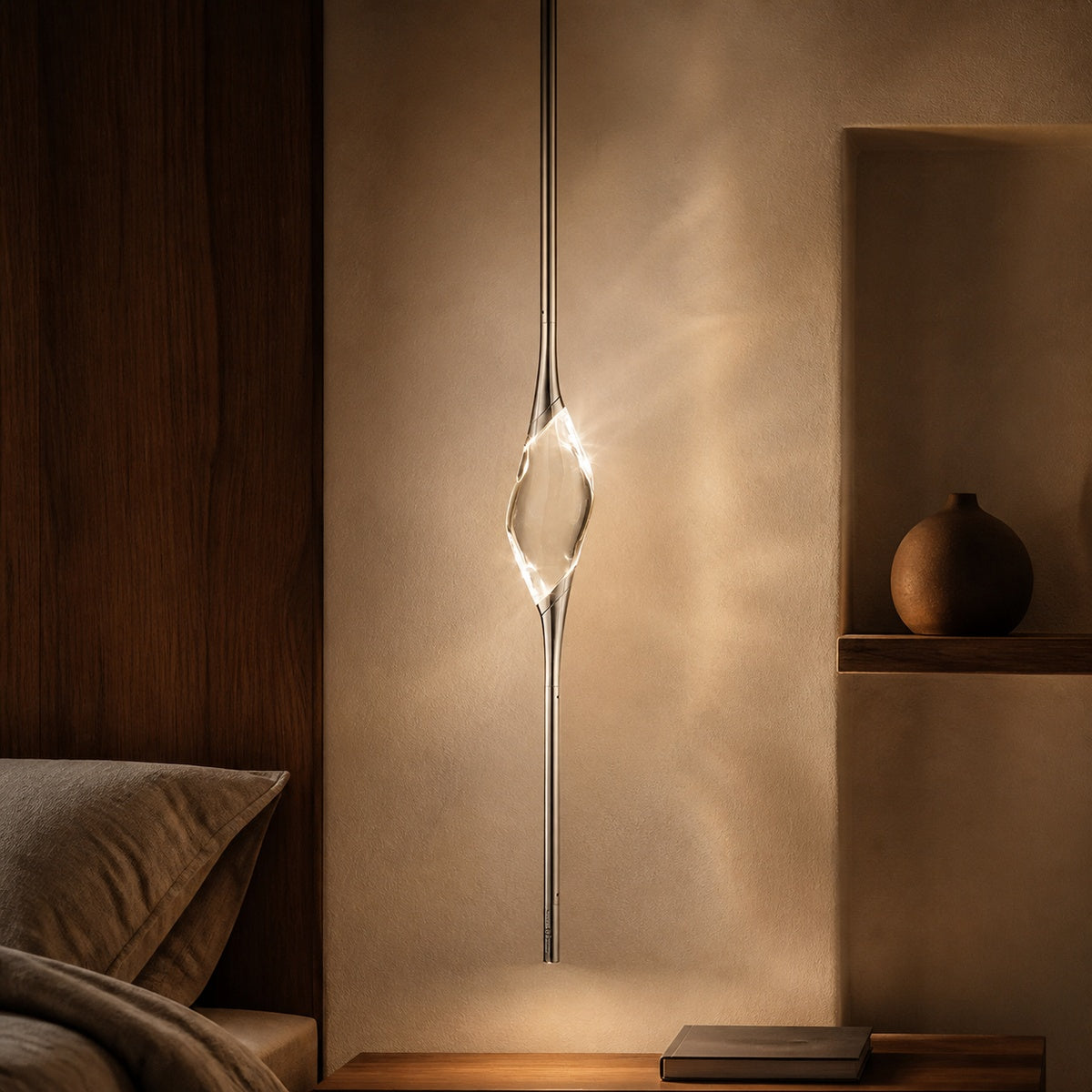 Minimalism Pezzo 12 Pendant in a warm reading nook