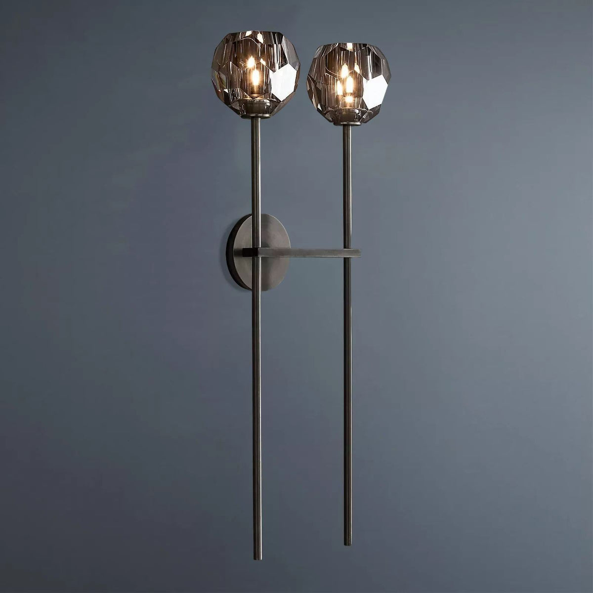 Boule De Cristal Clear/Smoke Double Wall Sconce H9"/28"