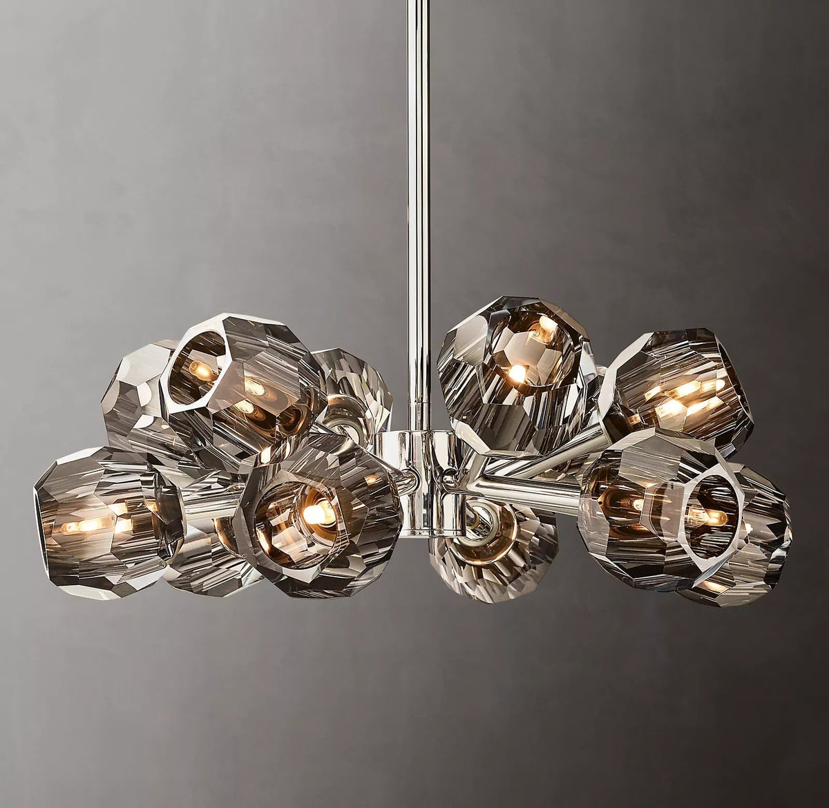 Boule De Cristal Clear/Smoke Round Chandelier 24"