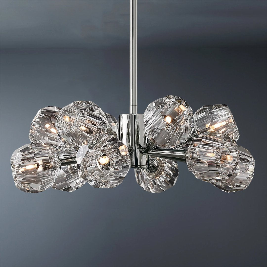 Boule De Cristal Clear/Smoke Round Chandelier 24"