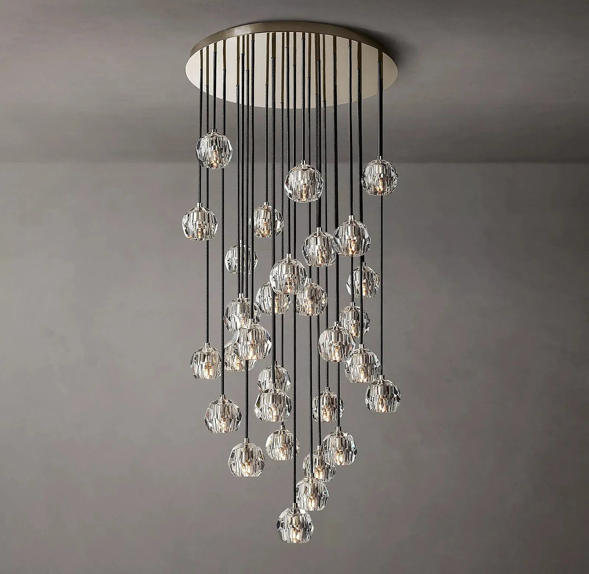 Boule De Cristal Clear Crystal Cluster Chandelier 30"