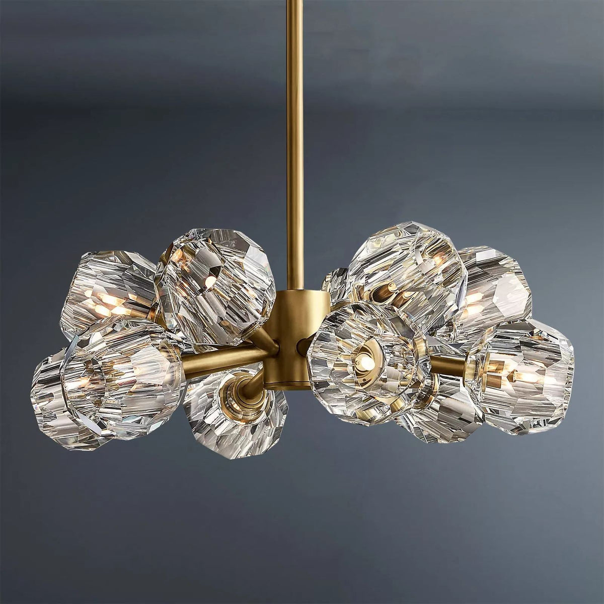 Boule De Cristal Clear/Smoke Round Chandelier 24"