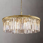 1920s Odeon Crystal Round Chandelier 32"/43"
