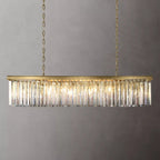 1920s Odeon Crystal Island Single-Tier Linear Chandelier 39"/49"/59"