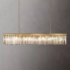 1920s Odeon Crystal Island Single-Tier Linear Chandelier 39"/49"/59"