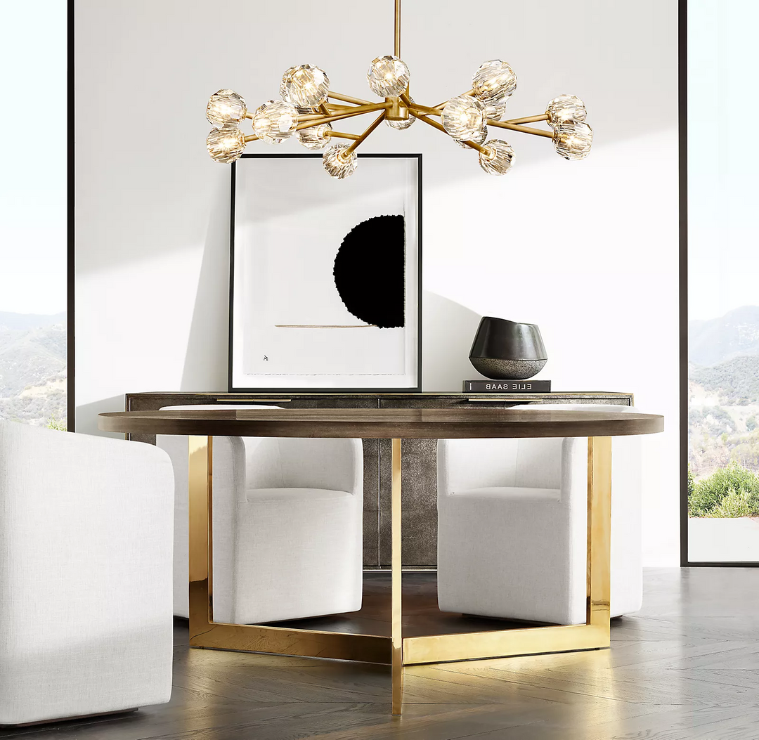 Boule De Cristal Clear/Smoke Round Chandelier 48"