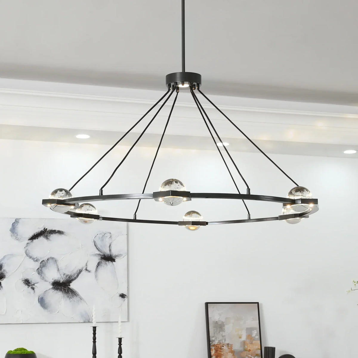 Éclatant Planet Round Chandelier