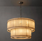 San Marco Alabaster Round Two-Tier Chandelier 22"/37"/48"/60"