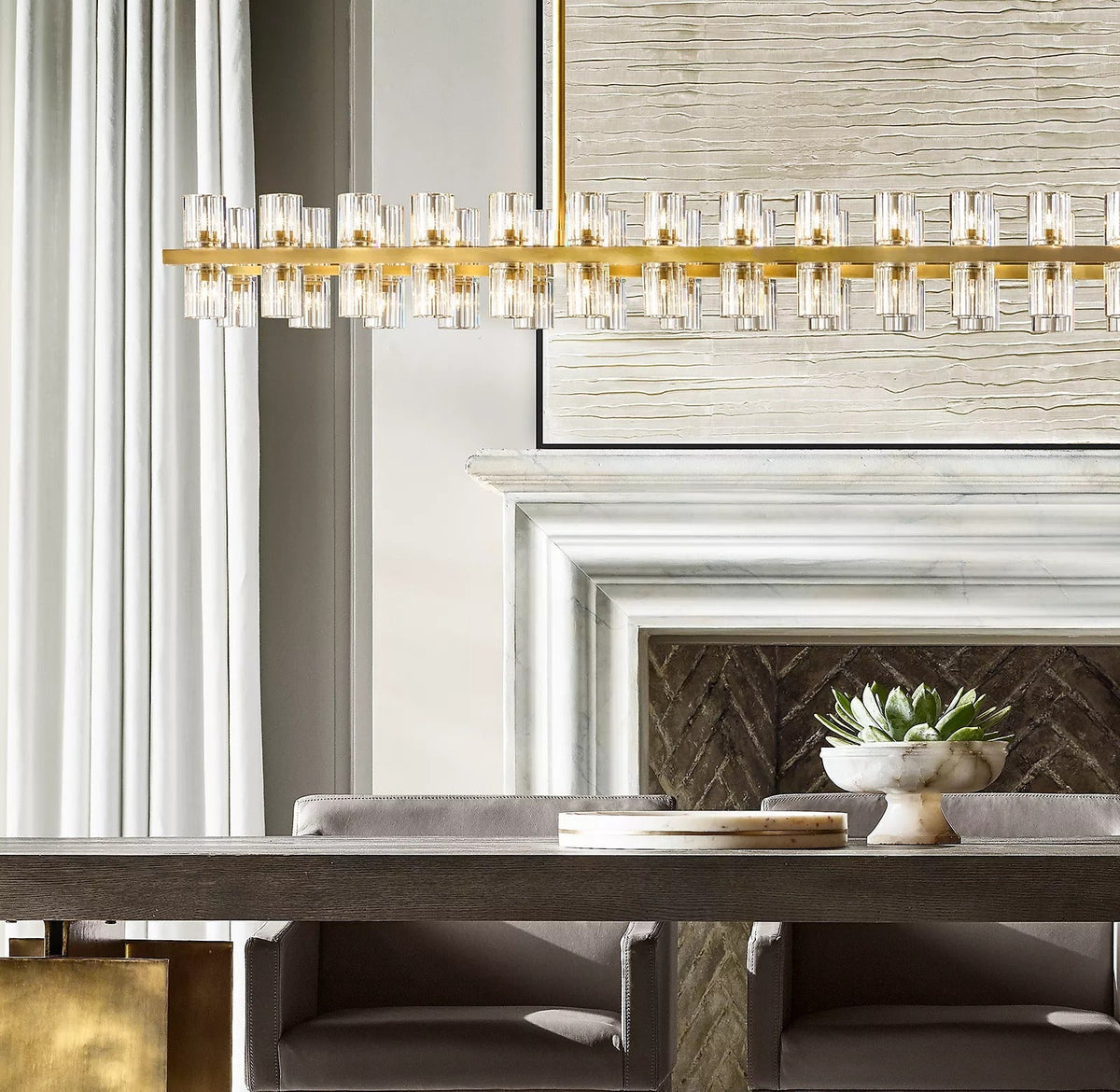 Arcachon LED Linear Crystal Chandelier 54"