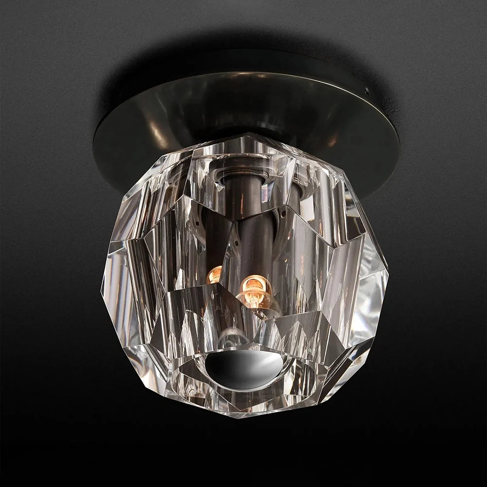 Boule De Cristal Smoke Crystal Flushmount