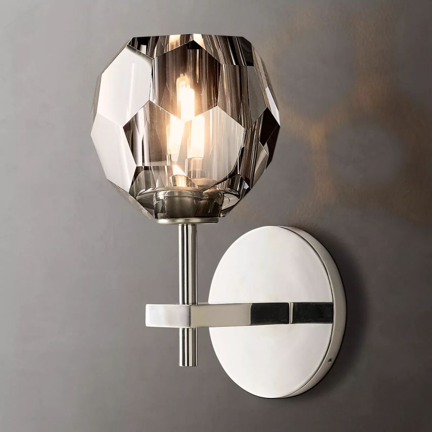 Boule De Cristal Clear/Smoke Double Wall Sconce H9"/28"