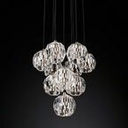 Boule De Cristal Clear/Smoke Cluster Chandelier 14"/19"