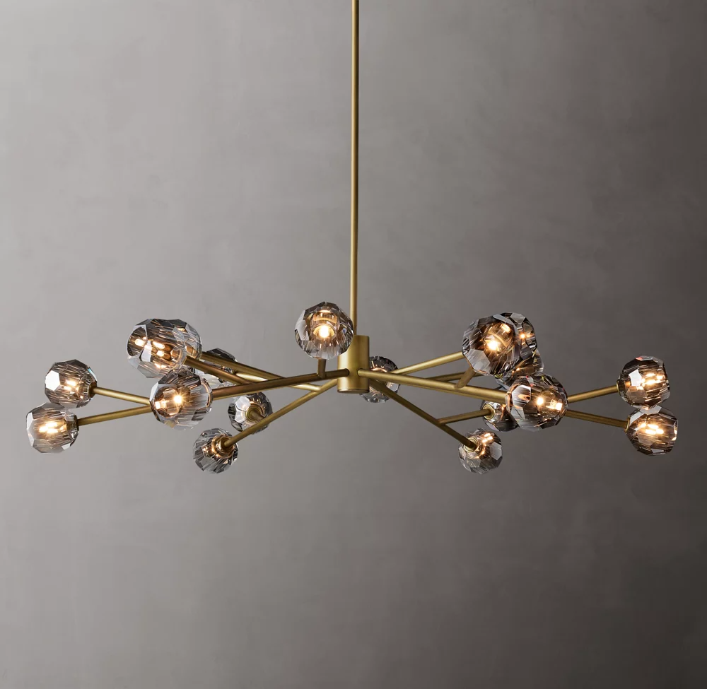 Boule De Cristal Clear/Smoke Round Chandelier 60"