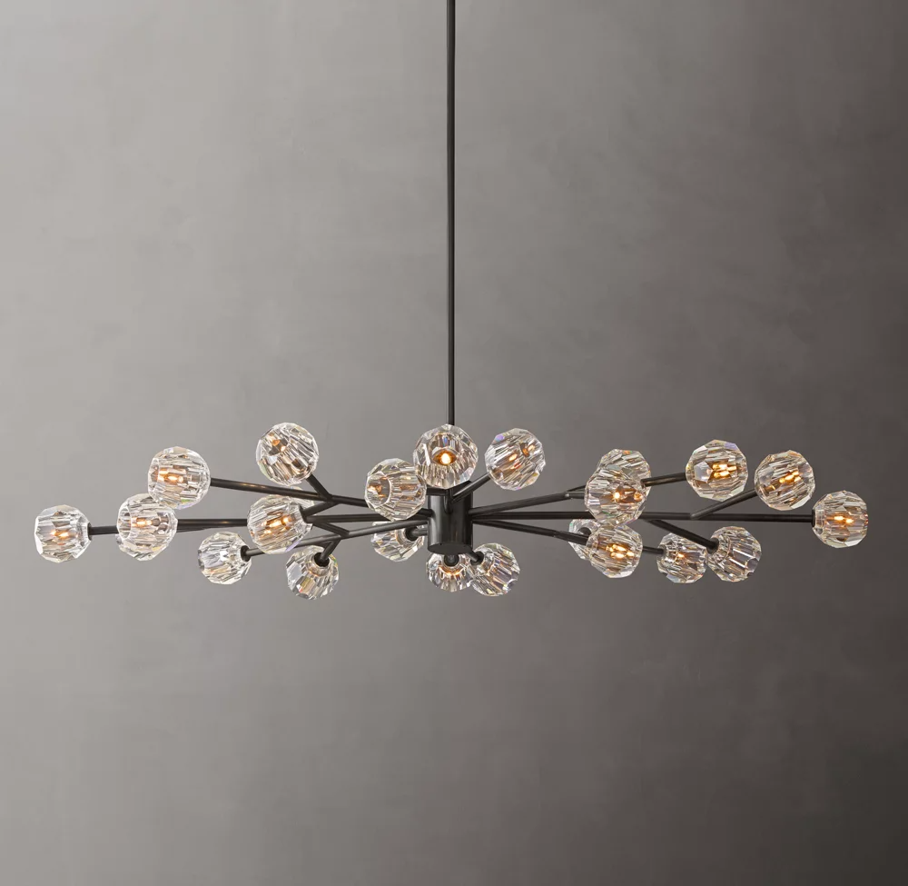 Boule De Cristal Clear/Smoke Round Chandelier 72"